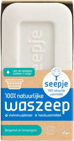 Seepje Waszeep Blok/Vlekverwijderaar - Bergamot & Limoengras - 120 gr — thumbnail 1