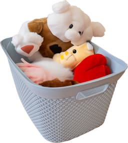 Wasmand - lichtgrijs - kunststof - 34 x 54 x 23 cm - 35 liter - met handvatten - manden voor wasgoed — thumbnail 3