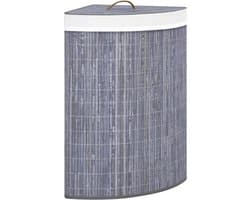 vidaXL - Hoekwasmand - 60 - L - bamboe - grijs
