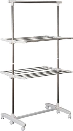 Droogrek - Wasrek - Wasdroogrek - Droogtoren - Verrijdbaar - Inklapbaar - 4 niveau's - Hooogte 154 cm — thumbnail 5