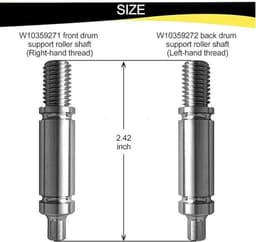 Droger Trommel Assen - Roller Kit - Apparaat Reparatie - Roestvrij Staal - 4 Stuks - Zilver — thumbnail 4