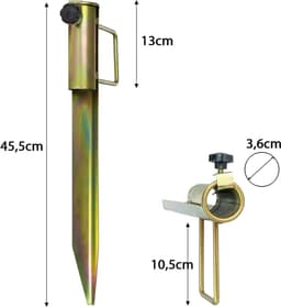 Parasolvoet Grondanker 45 cm Verzinkt Houder voor Parasol Ø 35 mm — thumbnail 3