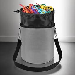 Wasknijper Organizer - Kledinghanger Tas - Wasknijpers Opbergen - Trekkoord Ontwerp - 19x19x24cm - Grijs — thumbnail 3