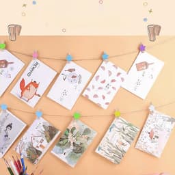 Houten Knijpers Hartjes - Mini Clips - Decoratie Maken - Natuurlijk Hout - 50 Stuks - Blauw — thumbnail 3