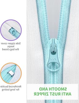 Hernieuwbare Wasnetten voor Ondergoed en Blouses - Mesh Waszakken met Rits en Handvat - Set van 2, 40 x 50 cm — thumbnail 2