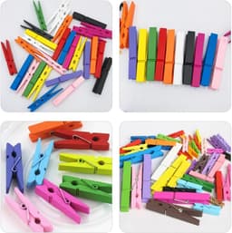 Houten Klemmen - Kleurrijke Clips - Foto's Ophangen - Duurzaam Houtmateriaal - 50 Stuks - Multicolor — thumbnail 4