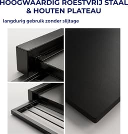 ProductXpert Stacko™ - Stapelkit - Tussenstuk - Uitschuifbare Plank met Handdoekhouder - Wasmachine en Droger - Zwart - Antislip — thumbnail 3