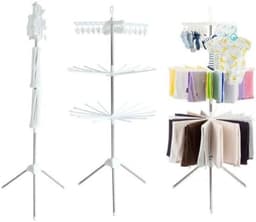 Droogmolen Wasrek - Kledingdroger Statief - Kleding Drogen - Grote Capaciteit - 170 cm Hoog - Wit — thumbnail 5