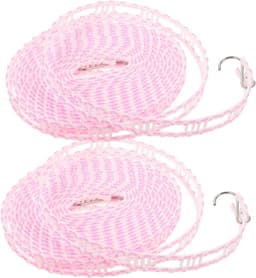 Kledinglijn Set - Waslijn Buiten - Kleding Drogen - Niet-Glijdend Ontwerp - 2x 8 Meter - Roze — thumbnail 1
