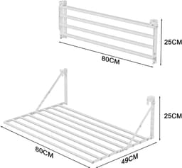 ZMR® Wanddroogrek - Wasrek - Droogrek - Wit - 81cm x 6cm x 8cm — thumbnail 3