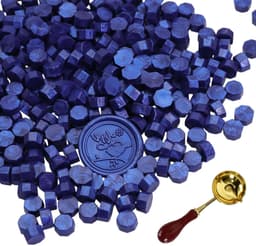300 Stuks Octagonale Wasbolletjes met Smeltlepel voor Waxstempels, Uitnodigingen, Kaarten en Cadeauverpakking in Roze en Goud — thumbnail 3