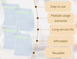 Dailygoody - Herbruikbare Wasnetten - Set van 4 - Ideaal voor Kleding - Groene Rits - Multifunctioneel - Geschikt voor Ondergoed en Babykleding — thumbnail 3
