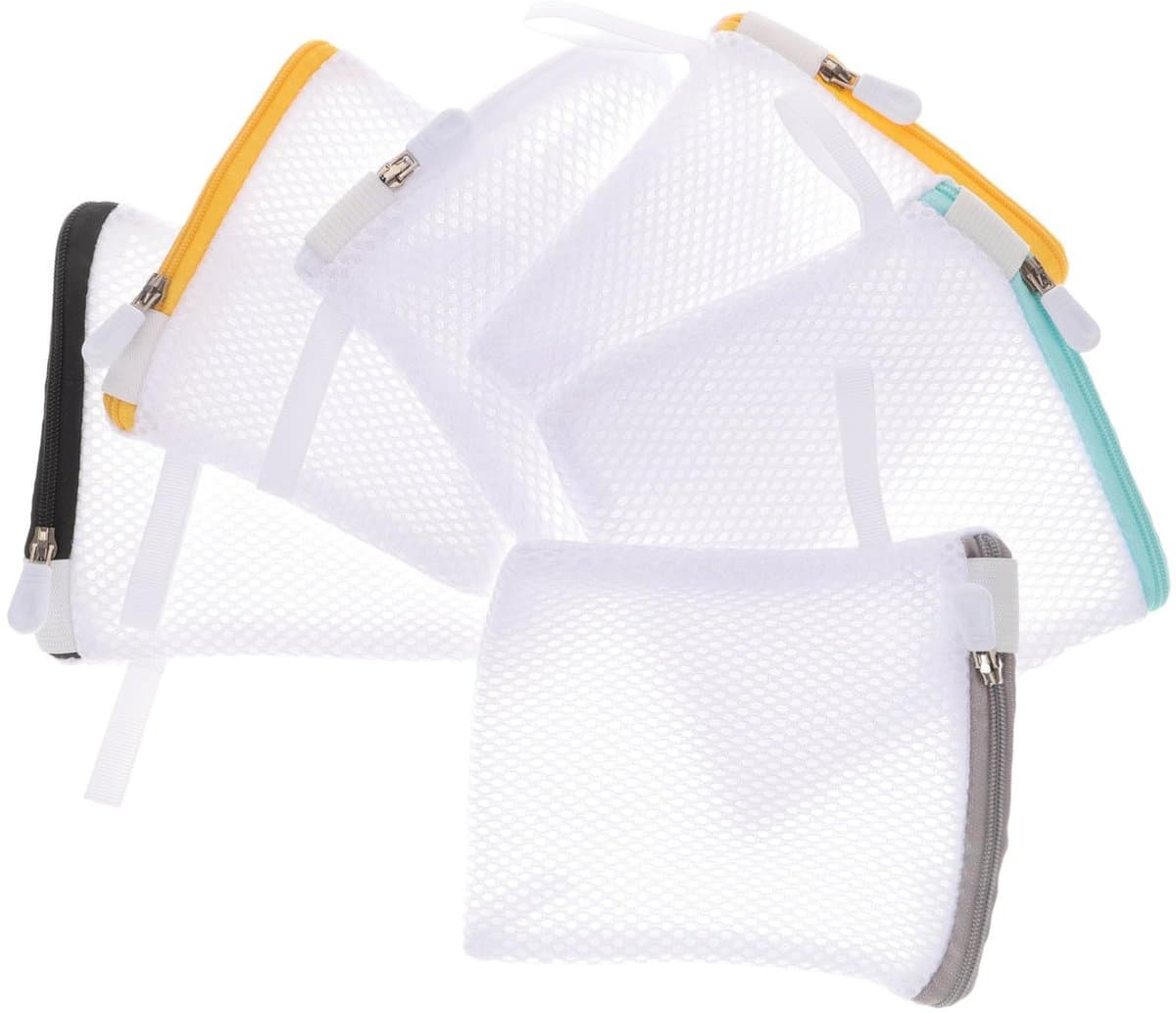 Dailygoods- Wasmiddel - 6x Waszakken - Ondergoed/Delicate - Mesh - Reiswaszakken - Zipper - Bescherming tegen vervorming - Waszak — afbeelding 1
