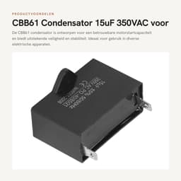 Dailygoods - CBB61 Condensator 15uF 350VAC voor Motoren — thumbnail 1