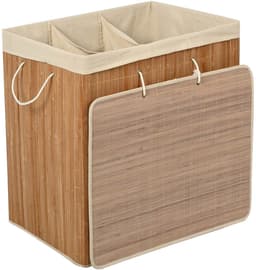 BEGRYF - Wasmand - bamboe en stof - met deksel - 60x40x61,5 cm — thumbnail 5
