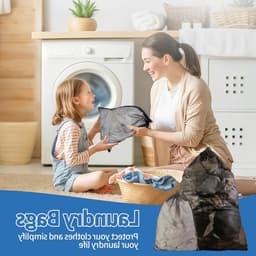 Grote Waszakken met Trekkoord: Set van 4 Waszakken voor Kleding, Dekbedovertrekken en Reisaccessoires (30x40/60x90cm) — thumbnail 3