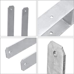 H paaldragers - Paalankers H-anker - Houtconstructies Verankeren - Stalen H-anker 5mm dik - 600 mm lengte 81 mm breed — thumbnail 5
