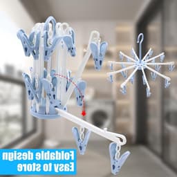 Set van 2 Sokdrogers met 40 Wasknijpers, Opvouwbare Droogmolen voor Kleding, Ideaal voor Sokken en Ondergoed — thumbnail 5