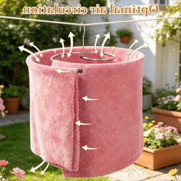 Ruimtebesparende Spiral Hanger voor Bedlinnen en Kleding, Rvs Droogrek voor Plafonds en Lakens — thumbnail 1