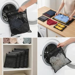 Set van 4 fijne waszakken met rits voor delicate kleding - Bescherming bij het wassen, 30x40cm, 40x50cm, 50x60cm, ideaal voor thuis en op reis — thumbnail 2