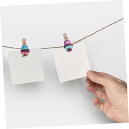 Houten Mini Knijpers - Decoratieve Clips - Foto's Ophangen - Uniek IJsjespatroon - 100 Stuks - Diverse Kleuren — thumbnail 4