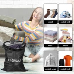 Waterdichte Waszakken Set van 4 - 3 Maten voor Vuile Kleding, Zwemmen en Yoga, Vouwbare Waszakken voor Reizen en Gezinsvakanties — thumbnail 3