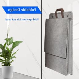 Wasmand met deksel en handgrepen - Ruimtebesparend en opvouwbaar - Grote capaciteit - Voor badkamer, bijkeuken, slaapkamer - Set van 2 stuks — thumbnail 3