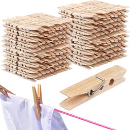 400 Stuks Houten Kledingknijpers 6x1cm - Natuurlijke Houten Knijpers voor Knutselen, Foto's en Kaarten Hangend — thumbnail 1