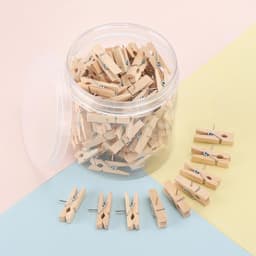 Houten Punaises met Clips - Decoratieve Spelden - Foto's Ophangen - Laat Geen Sporen Achter - 3.6 x 0.7 cm — thumbnail 2