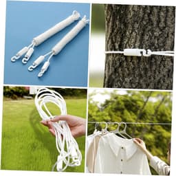Buiten Waslijn - Droogkledingtouw Waslijn - Kleding Drogen - Verdikte Winddichte Touw - 500 cm - Wit — thumbnail 2