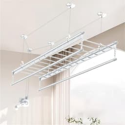 Plafond Droogrek - Waslijn Katrol - Kleding Drogen - Ruimtebesparend Ontwerp - 150 cm Lengte - Aluminium — thumbnail 2