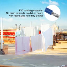 Waslijn - Drooglijn Buiten - Kleding Drogen - Weerbestendig PVC - 50 meter - Blauw — thumbnail 2