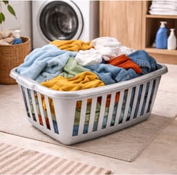 Plasticforte Open wasmand - lichtgrijs - kunststof - 40 liter - 60x40x26 cm - wassen ophangen — thumbnail 4