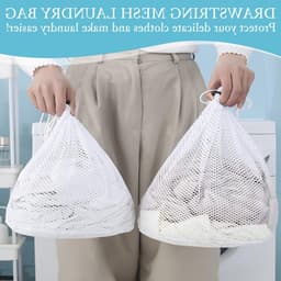 Set van 2 waszakken met trekkoord voor delicate kleding, ideaal voor wasmachine en reizen, beschermt kleding, bh's en sokken (30x40 cm / 40x50 cm) — thumbnail 5