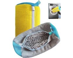Schoenenwaszakken voor Wasmachine - Set van 2 Ruimtebesparende Schoenennetten met Ritssluiting