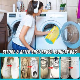 Schoenwaszak voor Machine - 2 Stuks Herbruikbare Waszakken met 360° Reinigingsfleece voor Sneakers en Diverse Schoenen — thumbnail 5