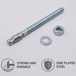 Wigankers M10 - Metalen pluggen - Stevig bevestigen - Verzinkt staal - 130 mm lengte - Zilverkleurig — thumbnail 2