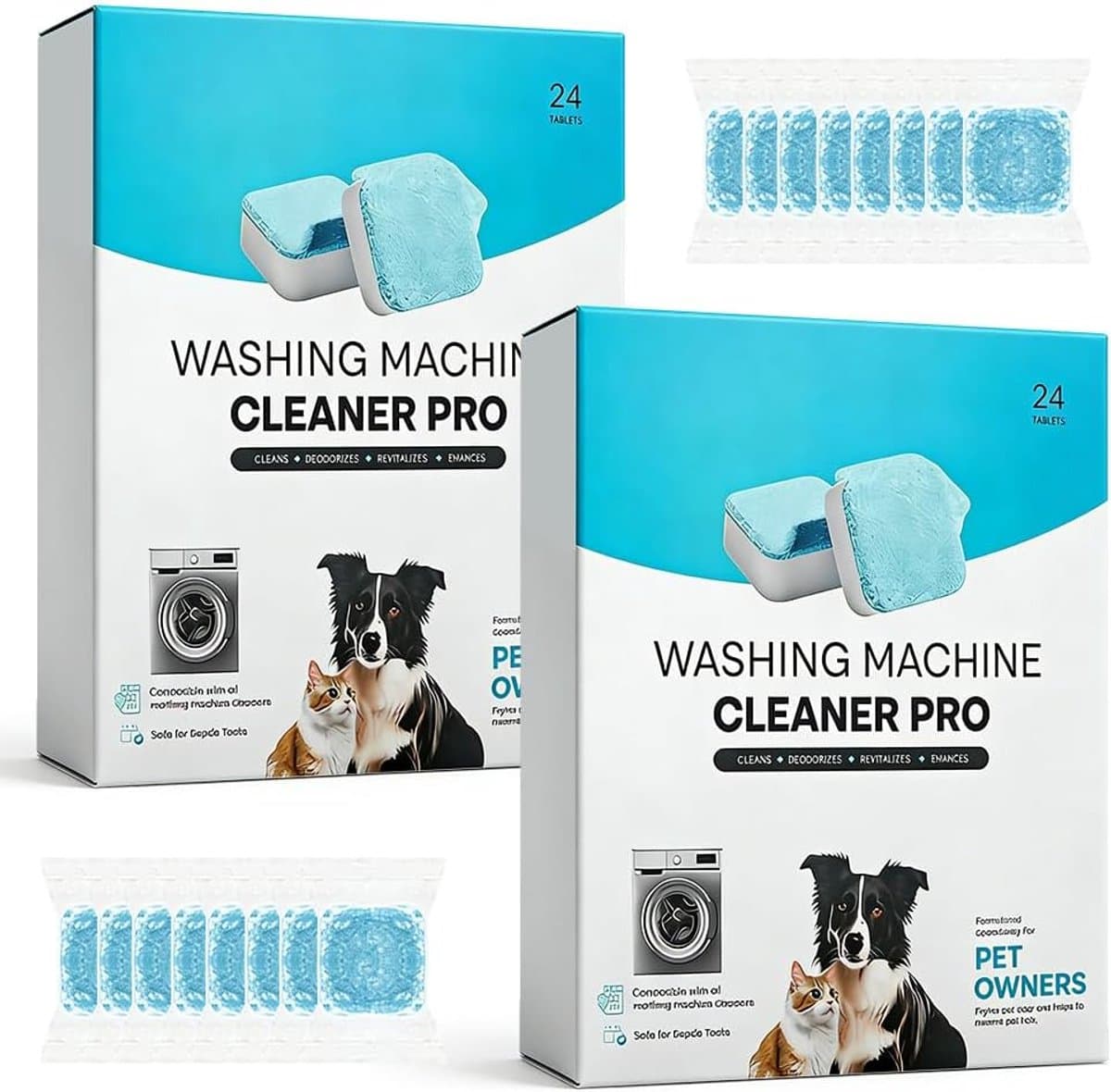 Wasmachine Reiniger Tabs - Dieptereiniging Tabs - Geur en Kalk Verwijderen - Extra Sterk Formule - 48 Stuks — afbeelding 1