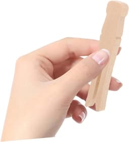 Houten Wasknijpers - Kledingklemmen - Kleding Drogen - Beschermend Rond Ontwerp - 6.5cm Lengte - Lichtbruin — thumbnail 5