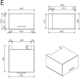 Wasophoogte® Wasmachine Kast Budapest - Wasmachine verhoger - Wasmachine ombouw - 700(D)*1330(B)*1990(H) mm - Zwart — thumbnail 4