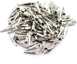 50 Stuks Mini Metalen Alligator Clips Batterij Testkabels Zilverkleurig — thumbnail 3