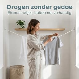 Cheqo® Waslijn - Waslijndraad - Wasdraad - Drooglijn - Kledinglijn - Waslijn Wit - Waslijndraad Wit - Wasdraad Wit - Drooglijn Wit - Waslijn Buiten - Waslijn Binnen - Waslijn Draad - Waslijn Touw - Waslijn Koord — thumbnail 5