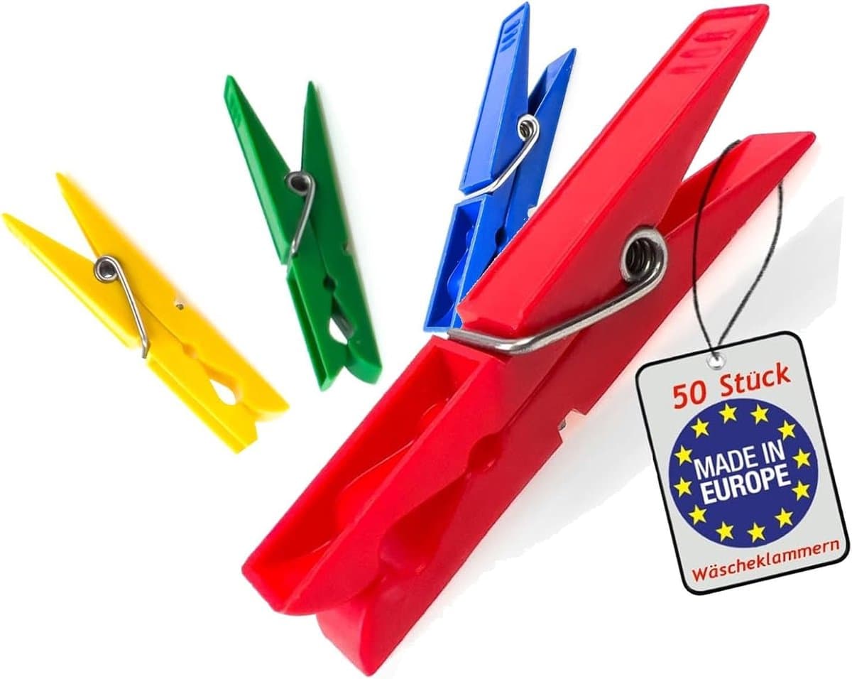 Wasknijpers Kunststof - Kledingklemmen - Kleding Drogen - Vrolijke Kleuren - 50 Stuks - Gekleurd — afbeelding 1