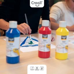 Creall Tex - Textiel- & Stoffenverf - Assortiment set met 6 kleuren - 6 x 250ml - Machine wasbaar na fixatie - Voor T-shirts, jeans, schoenen, stoffen tassen, meubels en auto-interieurs/hemelbekleding - Gemaakt in NL - Glutenvrij — thumbnail 4