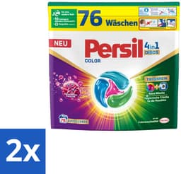 2 x Persil – Wasmiddel Discs 4-in-1 – Color - 76 Capsules - Wasmiddel - Kleuren Beschermen - Vlekken Verwijderen - Wasdiscs - Gekleurde Was — thumbnail 1