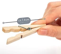Duurzame Houten Wasknijpers van Berkenhout - 60 Stuks voor Kleding en Handwerk — thumbnail 3