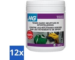 12 x HG Wasmiddel Toevoeging Tegen Nare Geuren In Sportkleding 500 gr - Sportkleding Geurverwijderaar - Wasmiddeltoevoeging - Nare Geurtjes - Sportkleding Geur - Wasmiddel
