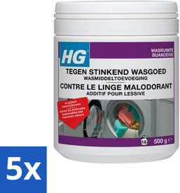 5 x HG Tegen Stinkend Wasgoed Wasmiddeltoevoeging 500 gr - Wasgoed Stank - Wasgoed Geur - Textielverfrisser - Stankmoleculen - Fris Wasgoed — thumbnail 1