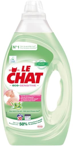 10 x Le Chat Eco-Sensitive - Vloeibaar Wasmiddel - Witte en Gekleurde Was - Aloë Vera & Groene Thee - 30 Wasbeurten - Eco-gevoelig Wasmiddel - Gevoelige Huid - Wasmiddel Gel - Duurzame Was - Wasmiddel Voor Gekleurde Was — thumbnail 2