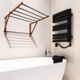 KADAX houten wasdroger voor de badkamer, 85 cm, wandmontage, milieuvriendelijk, voor thuis — thumbnail 5